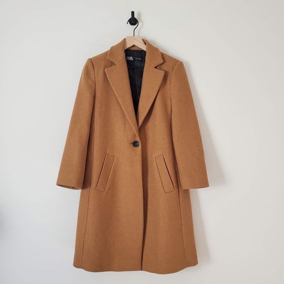Zara Jackets & Blazers - Zara Single Button Camel Blazer Coat / M